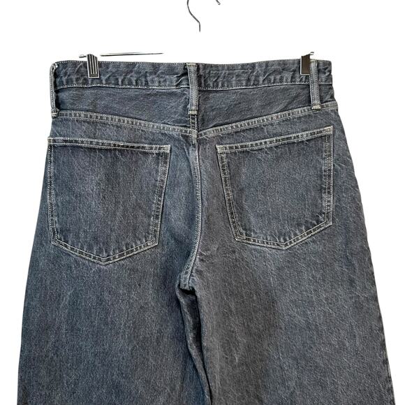 Zara TRF Womens Baggy Wide Leg Relaxed Fit Jeans Cuffed Gray Size US 8 Y2K Style - Picture 6 of 13